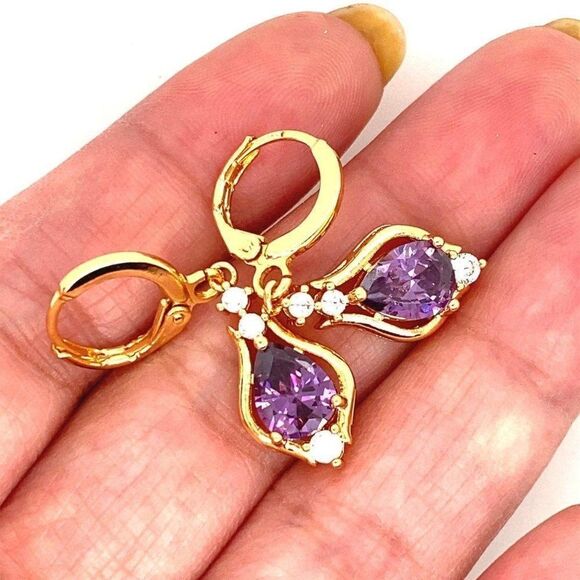 2 Pairs of Amethysts Earrings - Picture 3 of 5
